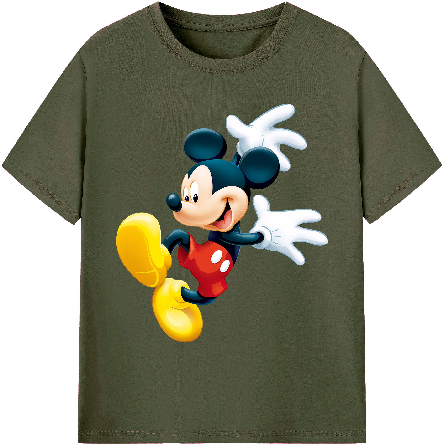 ミッキーマウス Mickey Mouse 綿100％ メンズ半袖Tシャツ｜肌触りやわらか＆通気性